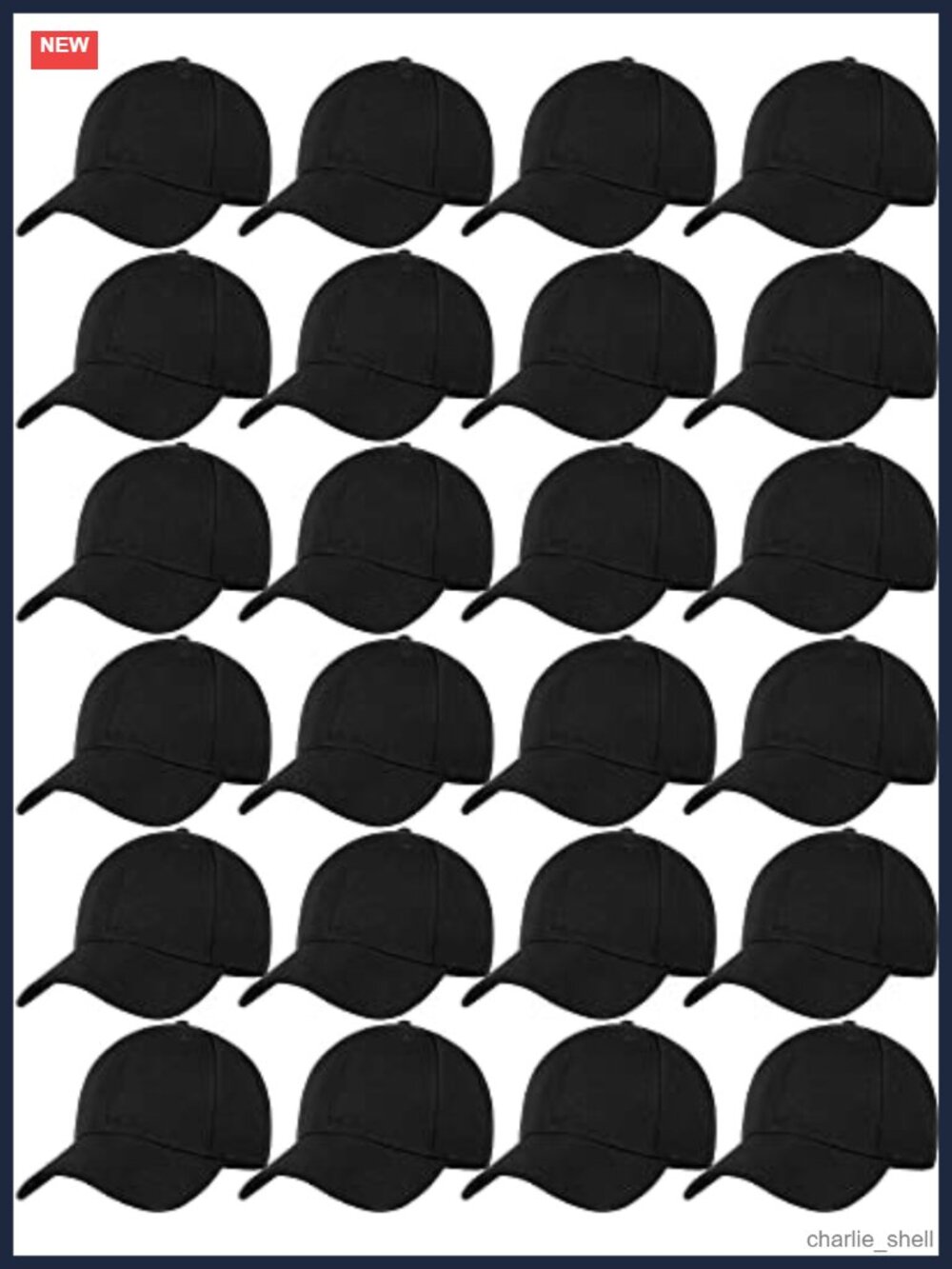 24 Pack Adjustable Acrylic Baseball Caps Curved Brim Unisex